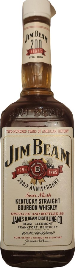Jim Beam Sour Mash Kentucky Straight Bourbon Whisky 40% 750ml
