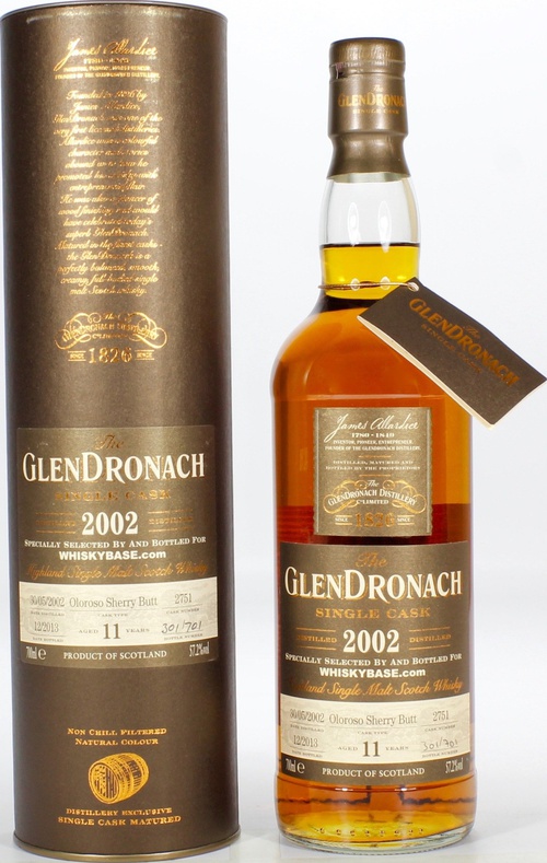 Glendronach 2002 Single Cask Oloroso Sherry Butt #2751 Whiskybase.com 57.2% 700ml