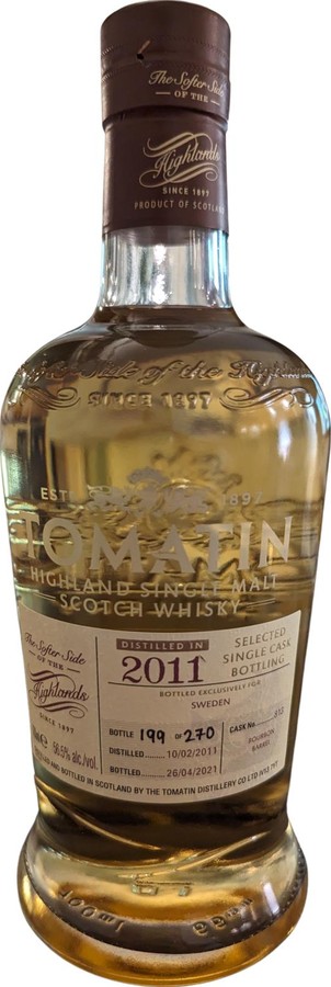 Tomatin 2011 Selected Single Cask Bottling Sweden 56.5% 700ml