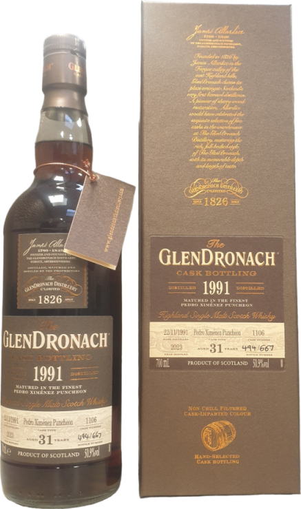 Glendronach 1991 Cask Bottling PX Puncheon 50.9% 700ml