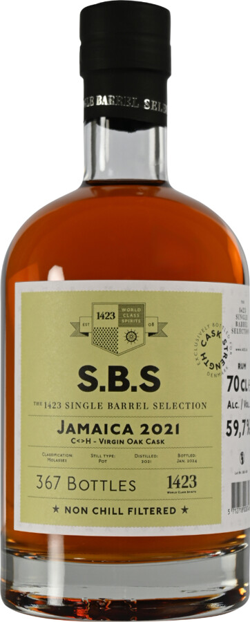 S.B.S 2021 Jamaica C<>H Virgin Oak Cask 3yo 59.7% 700ml