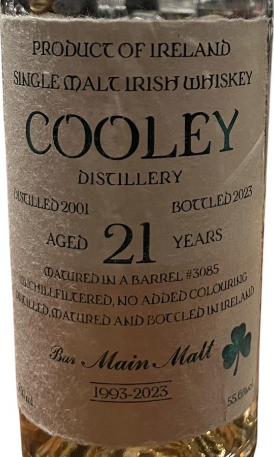 Cooley 2001 Bar Main Malt 55.6% 700ml