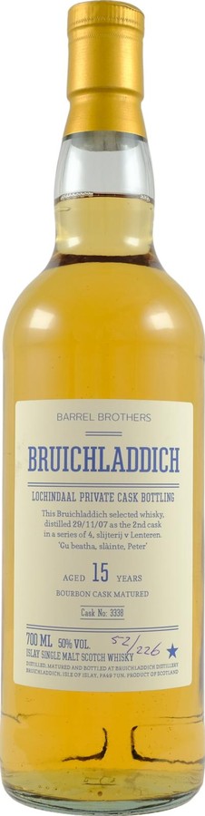 Lochindaal 2007 Private Cask Bottling Barrel Brothers Slijterij Van Lenteren 50% 700ml