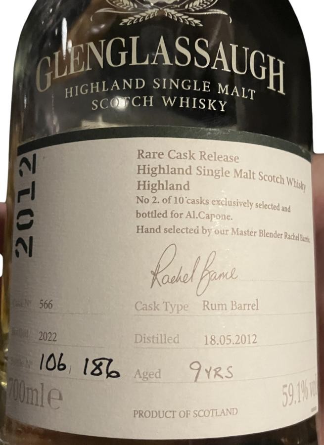 Glenglassaugh 2012 Rare Cask Release Al. Capone 59.1% 700ml