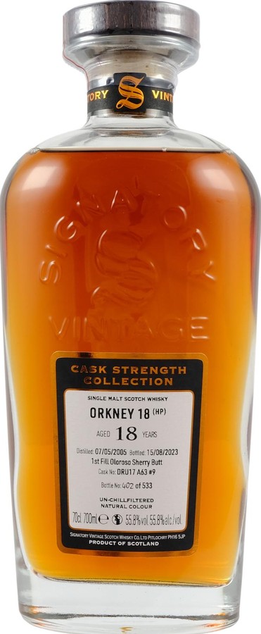 Orkney 2005 SV Cask Strength Collection 55.8% 700ml