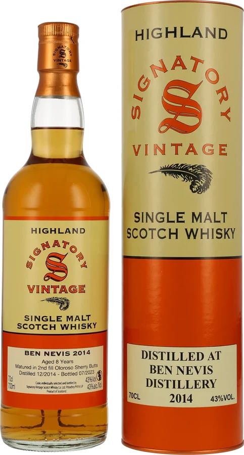 Ben Nevis 2014 SV Vintage Collection 2nd Fill Oloroso Sherry Butt 43% 700ml