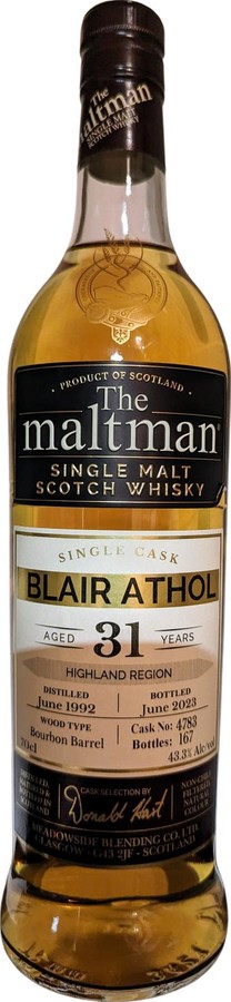 Blair Athol 1992 MBl The Maltman Single Cask 43.3% 700ml