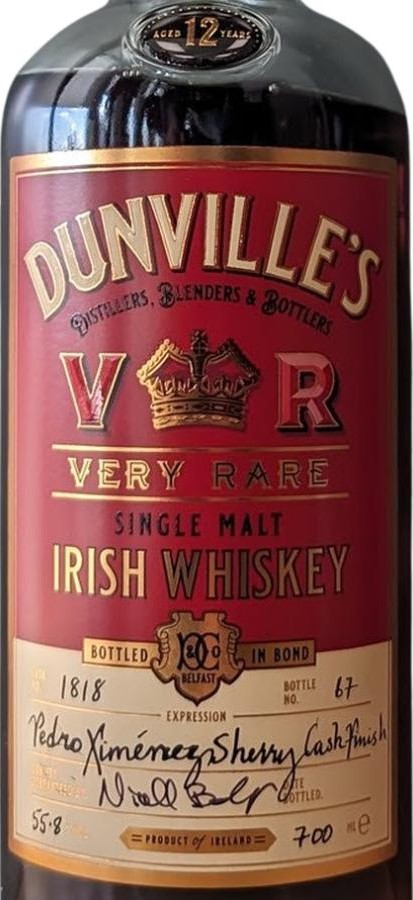 Dunville's 12yo Very Rare Single Malt 55.8% 700ml