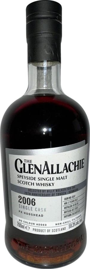 Glenallachie 2006 Selected by Billy Walker for 20th anniversary for Tonden-Denmark 59.3% 700ml