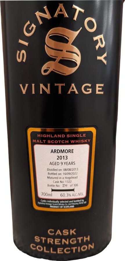 Ardmore 2013 SV Cask Strength Collection 60.3% 700ml