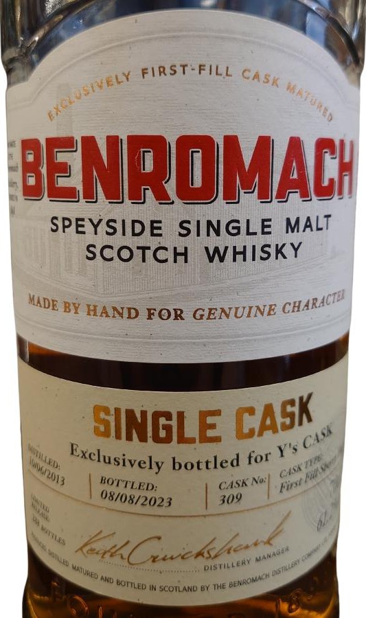 Benromach 2013 Single Cask Y's CASK 61.2% 700ml