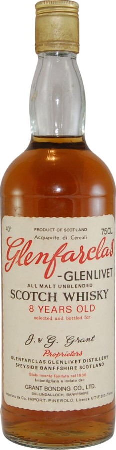Glenfarclas 8yo All Malt Unblended Scotch Whisky Co. Import Pinerolo Torino Italy 40% 750ml