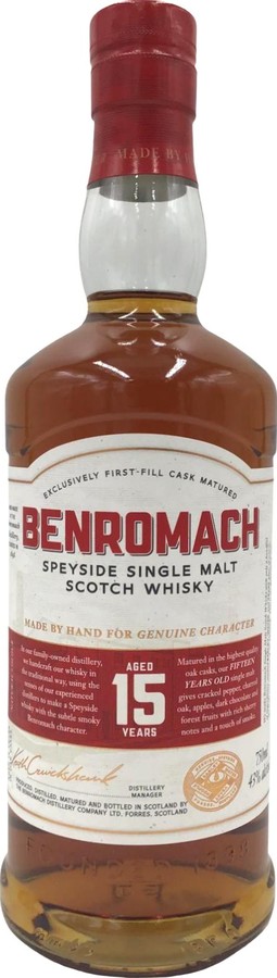 Benromach 15yo Exclusively 1st-Fill Cask Matured 43% 750ml