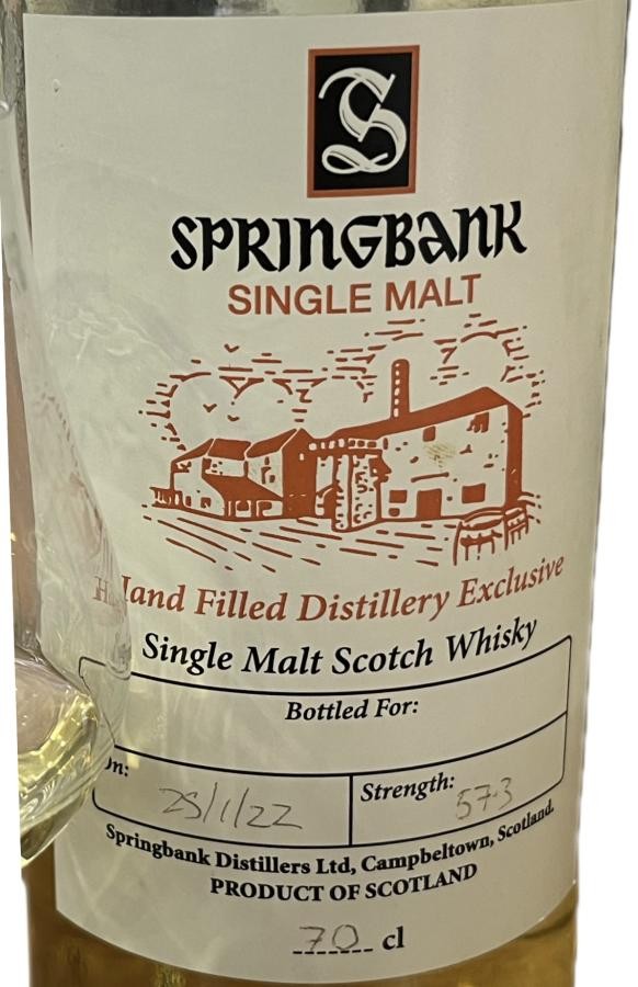 Springbank Hand Filled Distillery Exclusive 57.3% 700ml