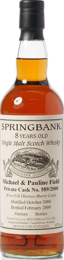 Springbank 2000 Private Bottling Michael & Pauline Field 47% 700ml