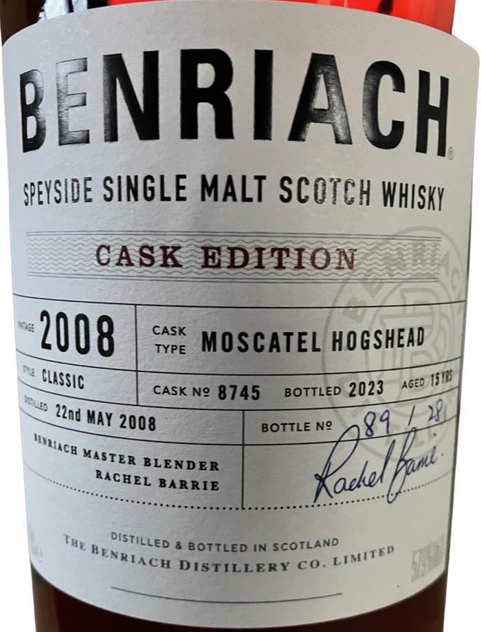 BenRiach 2008 Cask Edition 57.9% 700ml