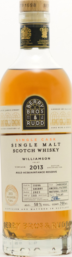 Williamson 2013 BR Single Cask Auld Acquaintance Reserve 58% 700ml