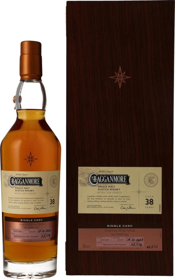 Cragganmore 1985 Cask of Distinction Hong Kong Whisky Fellows WU DRAM Clan 45.3% 700ml