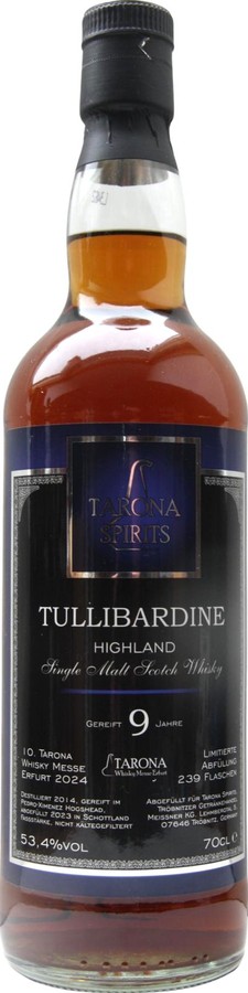 Tullibardine 2014 TFM Tarona Whisky Messe 2024 Tarona Spirits 53.4% 700ml