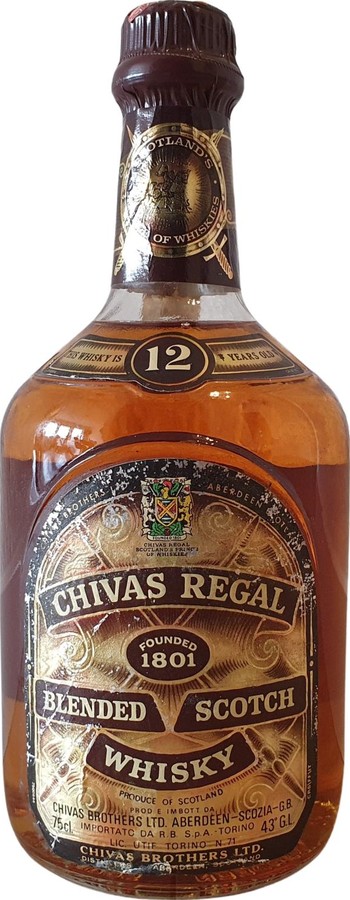 Chivas Regal 12yo Blended Scotch Whisky R.B. S.p.A. Torino 43% 750ml