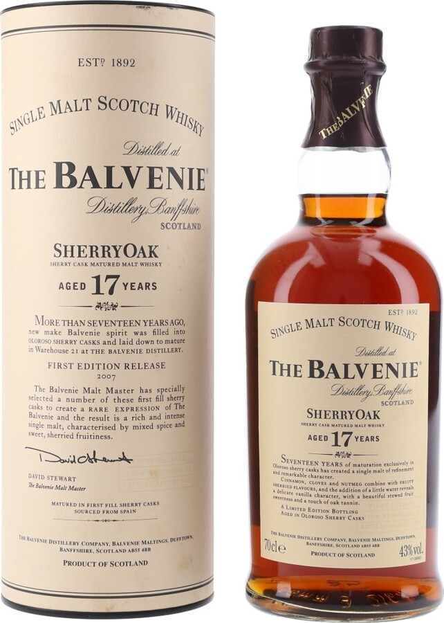 Balvenie 17yo Sherry Oak 17yo 43% 700ml