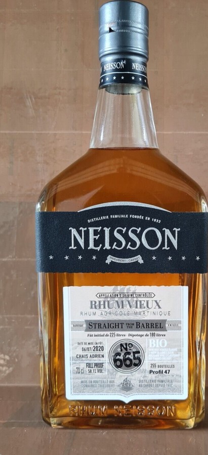 Neisson 2020 Straight from the Barrel #665 Chais Adrien 58.1% 700ml