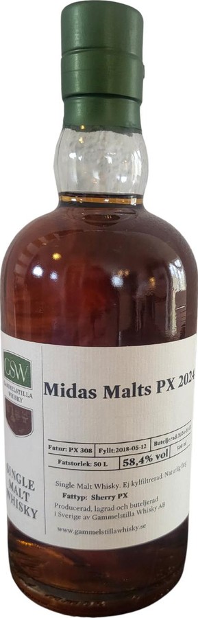 Gammelstilla 2018 Private Cask Midas Malt PX 2024 Midas Malt 58.4% 500ml