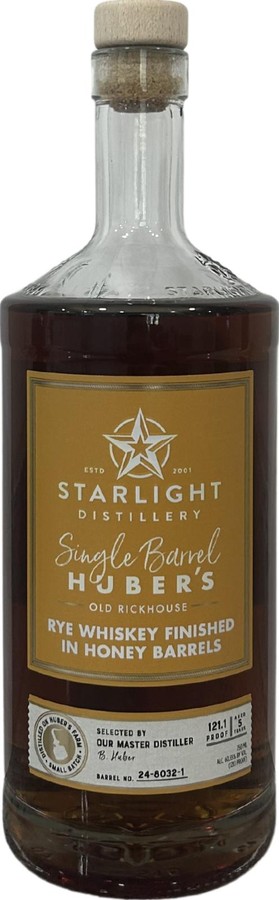 Starlight Distillery 5yo Huber's Single Barrel Old Rickhouse 60.55% 750ml