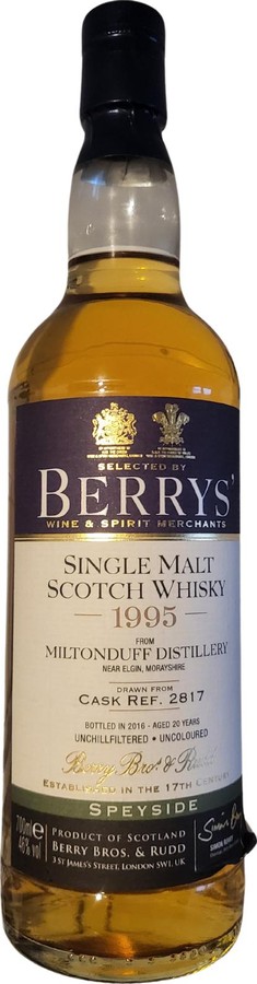 Miltonduff 1995 BR Berrys 46% 700ml