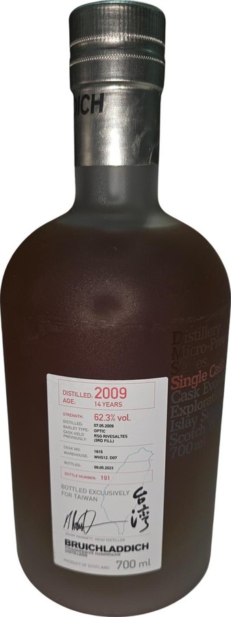 Bruichladdich 2009 Micro-Provenance Series Taiwan Exclusive 62.3% 700ml