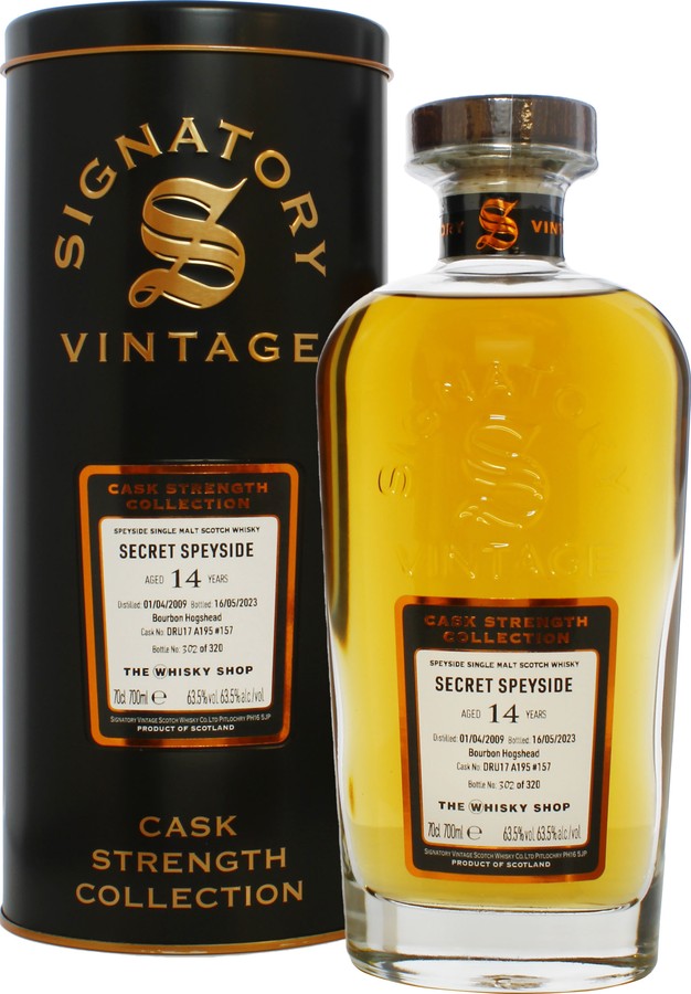 Secret Speyside 2009 SV Cask Strength Collection Bourbon Hogshead The Whisky Shop 63.5% 700ml