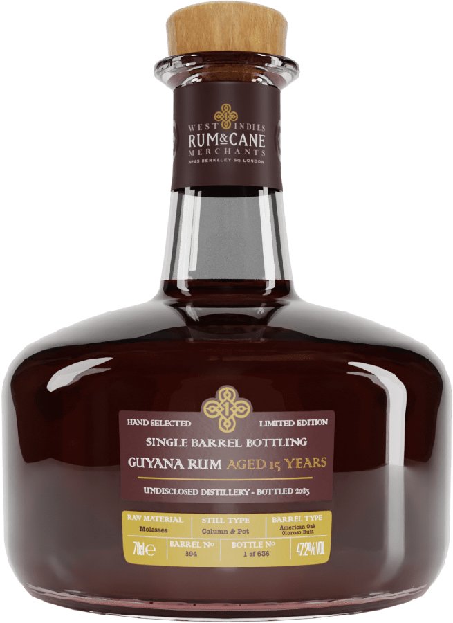 Rum & Cane Undisclosed Distillery Guyana Single Cask 15yo 47.2% 700ml