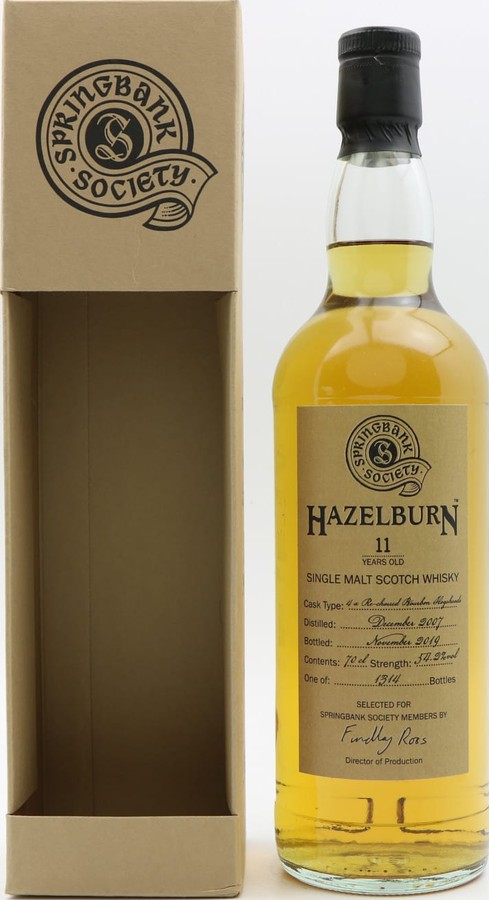 Hazelburn 2007 Society Bottling Re-charred Bourbon Hogsheads 54.2% 700ml