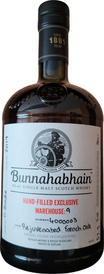 Bunnahabhain Rejuvenated French Oak Warehouse 9 Hand-Filled Exclusive 57% 700ml