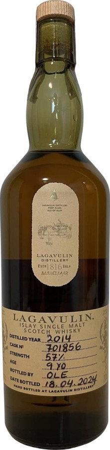 Lagavulin 2014 Hand bottled at the distillery Lagavulin Distillery Exclusive Tasting 57% 200ml