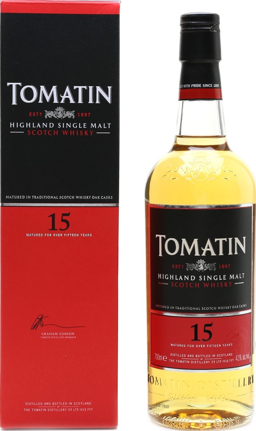 Tomatin 15yo Oak Casks 43% 700ml