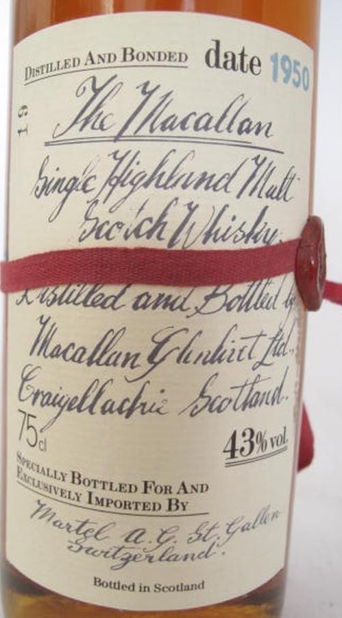 Macallan 1950 The Malt Martel AG St. Gallen 43% 750ml