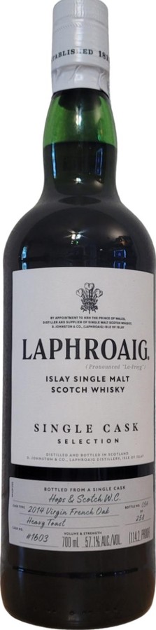 Laphroaig 2014 Single Cask Selection Hops & Scotch W.C 57.1% 700ml