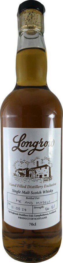 Longrow Hand Filled Distillery Exclusive me and myself 56.5% 700ml