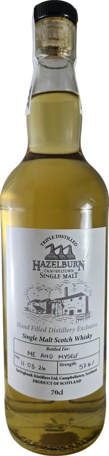 Hazelburn Hand Filled Distillery Exclusive me and myself 57.4% 700ml