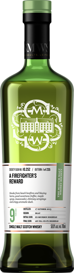 Bunnahabhain 2013 SMWS 10.252 A firefighter's reward 1st Fill Ex-PX Sherry Hogshead Finish 58% 700ml