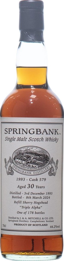 Springbank 1993 Private Bottling Triple Alpha 44.2% 700ml