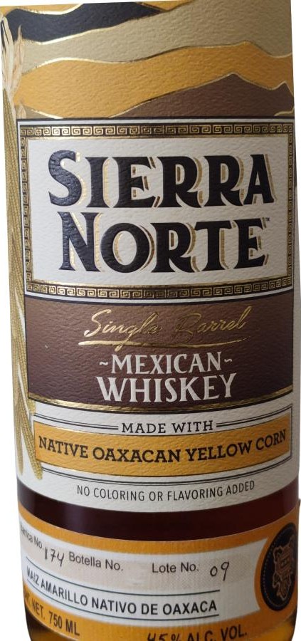 Sierra Norte Single Barrel Mexican Whisky Batch No. 09 45% 750ml