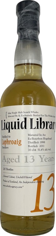 Laphroaig 1998 TWA Liquid Library Ex-Bourbon Hogshead The Whisky Agency 51.4% 700ml