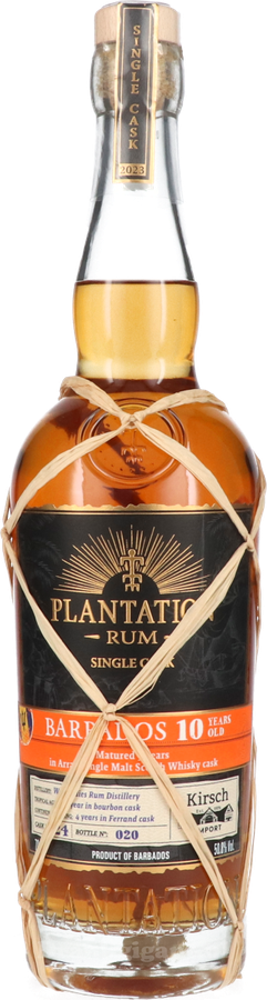 Plantation 2013 Barbados Single Cask #24 Arran Single Malt Scotch Whisky Cask Maturation Bottled for Kirsch 10yo 700ml 50.9%