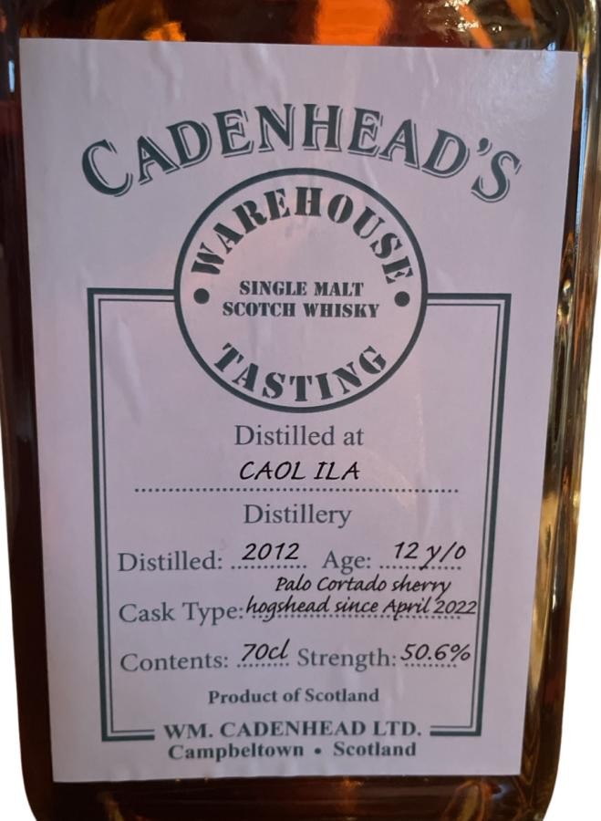 Caol Ila 2012 CA Warehouse Tasting 50.6% 700ml