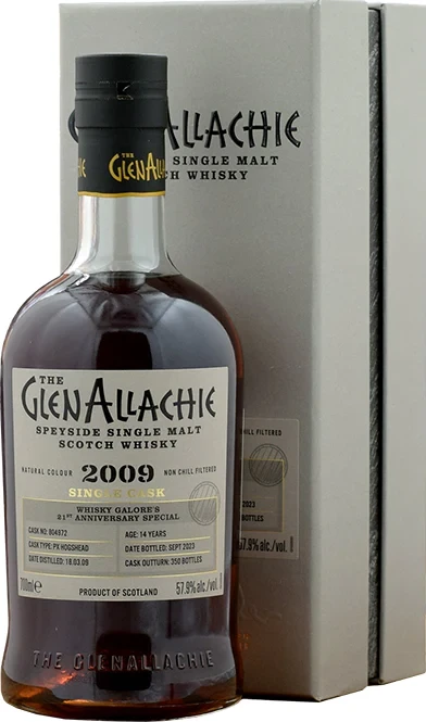 Glenallachie 2009 Single Cask Whisky Galore's 21st Anniversary 57.9% 700ml