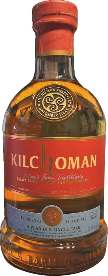 Kilchoman 2010 Single Cask Release M&P Cask Collection Club 54.3% 700ml