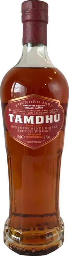 Tamdhu 2006 Single Cask American Oak Sherry Hogshead Warehouse Liquors Chicago 56.2% 700ml