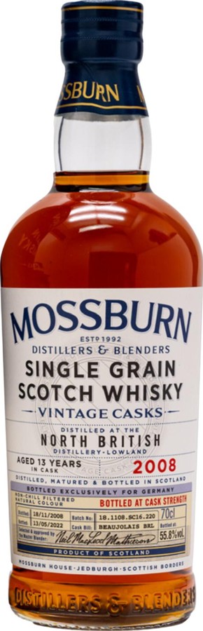 North British 2008 MDB Vintage Cask Exklusiv fur Deutschland 55.8% 700ml